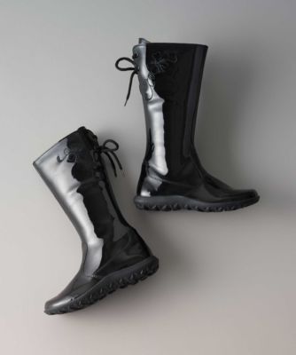 girls patent biker boots
