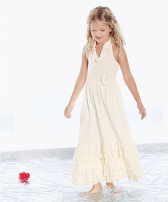 Home girls ivory lace maxi dress