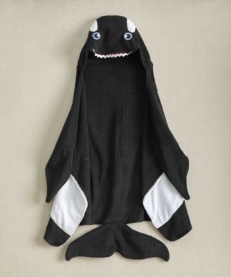 kids personalized orca hooded towel