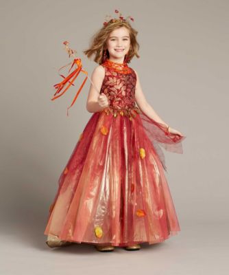 Autumn Princess Costume For Girls Red, 6 Chasing Fireflies